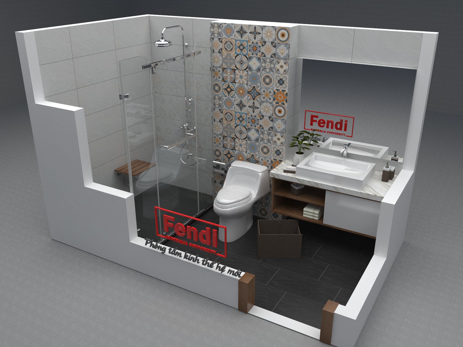 Phòng tắm kính thế hệ mới Fendi