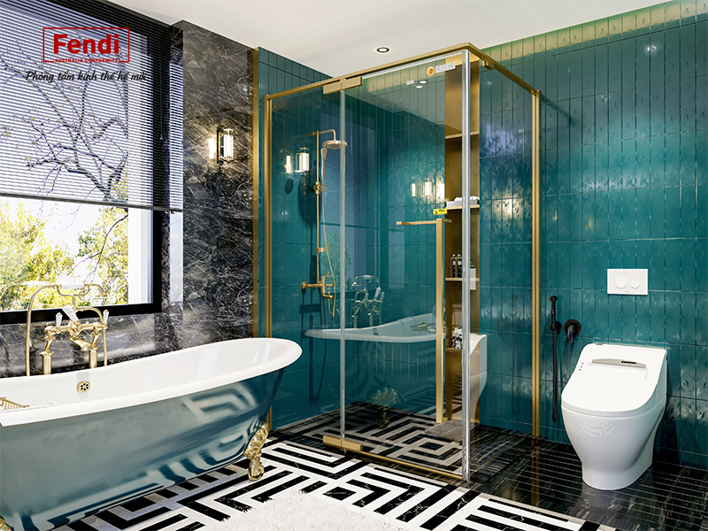 Phòng tắm kính Fendi MajesticFMG_1x3 Gold